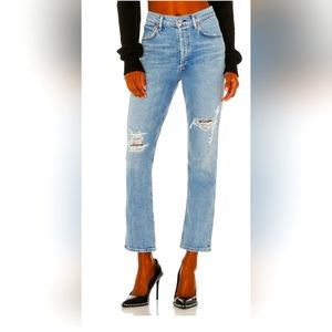NWOT Citizens of Humanity Charlotte High Rise Straight Jeans Emotions Size 24